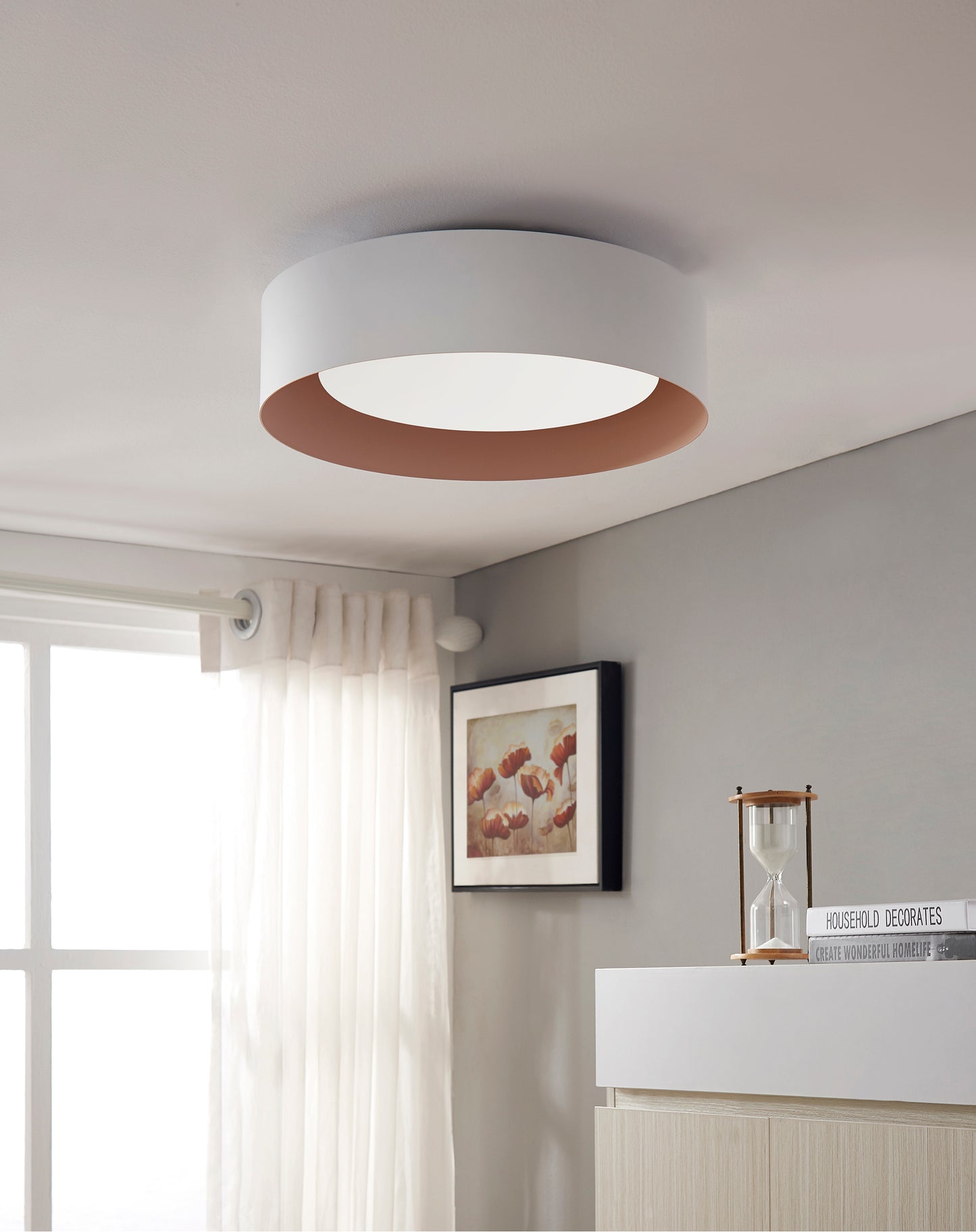 Lynch White and Natural Ceiling Light