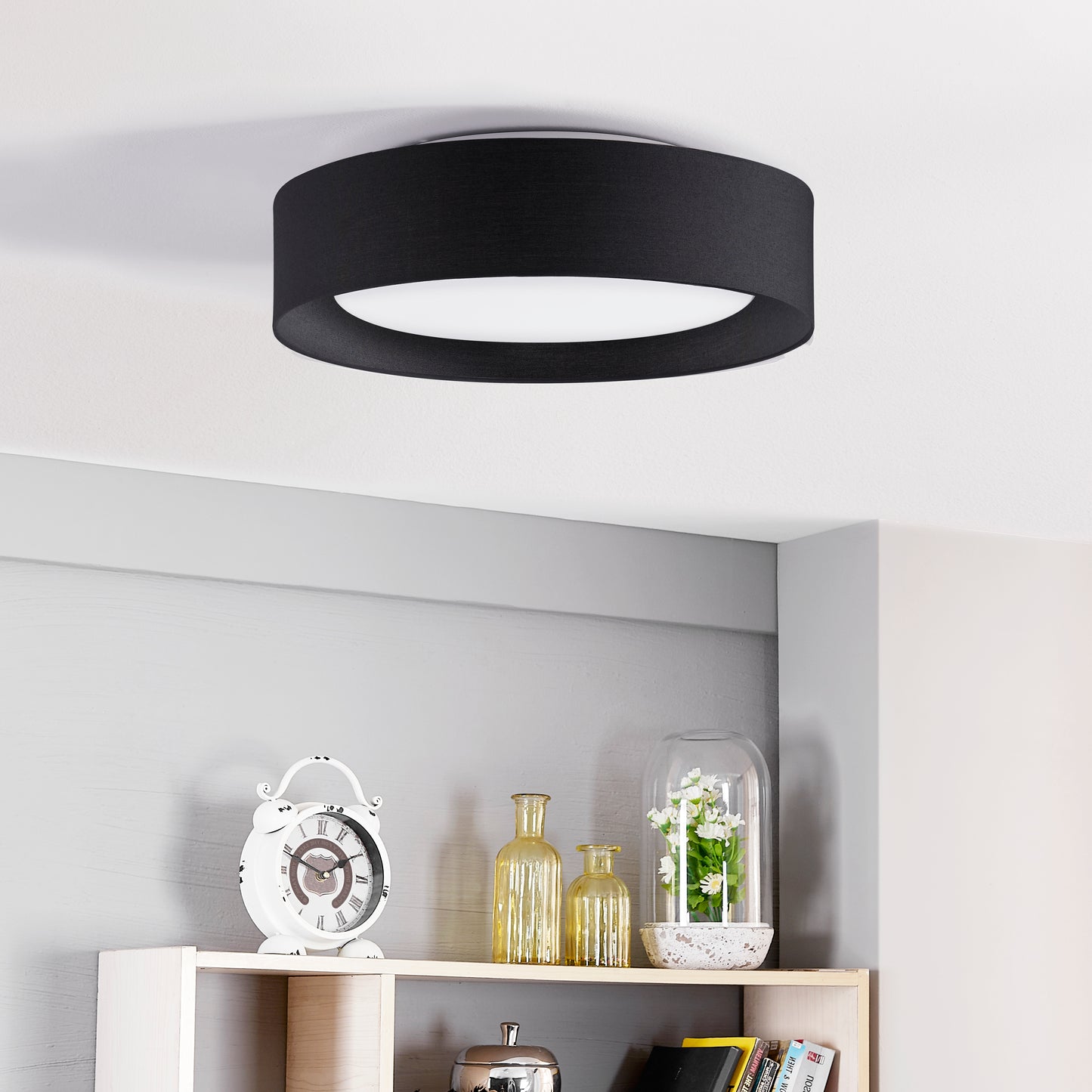 Naomi Flush mount Black Flush Mount Ceiling Fixture