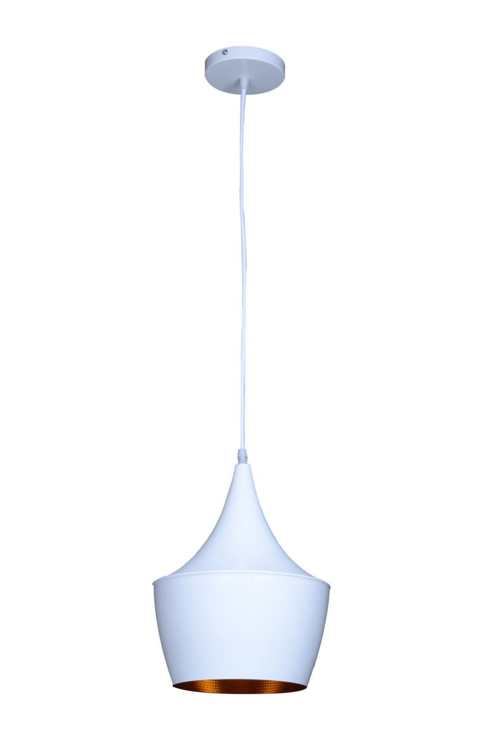 Berkley White and Gold Single Light Pendant B6001WG