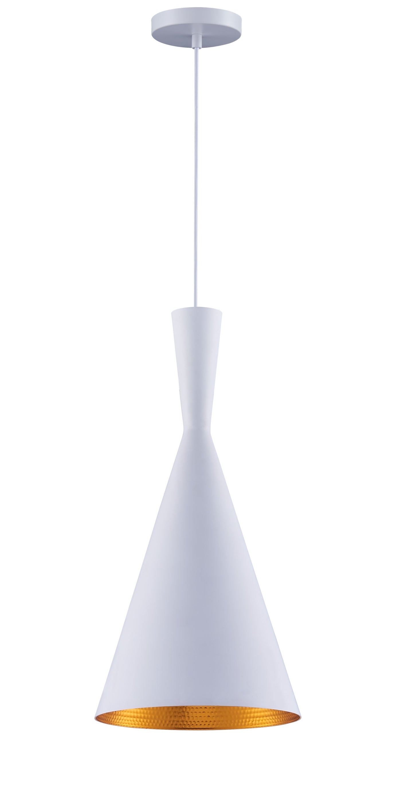 Berkley White and Gold Single Light Pendant B6003WG