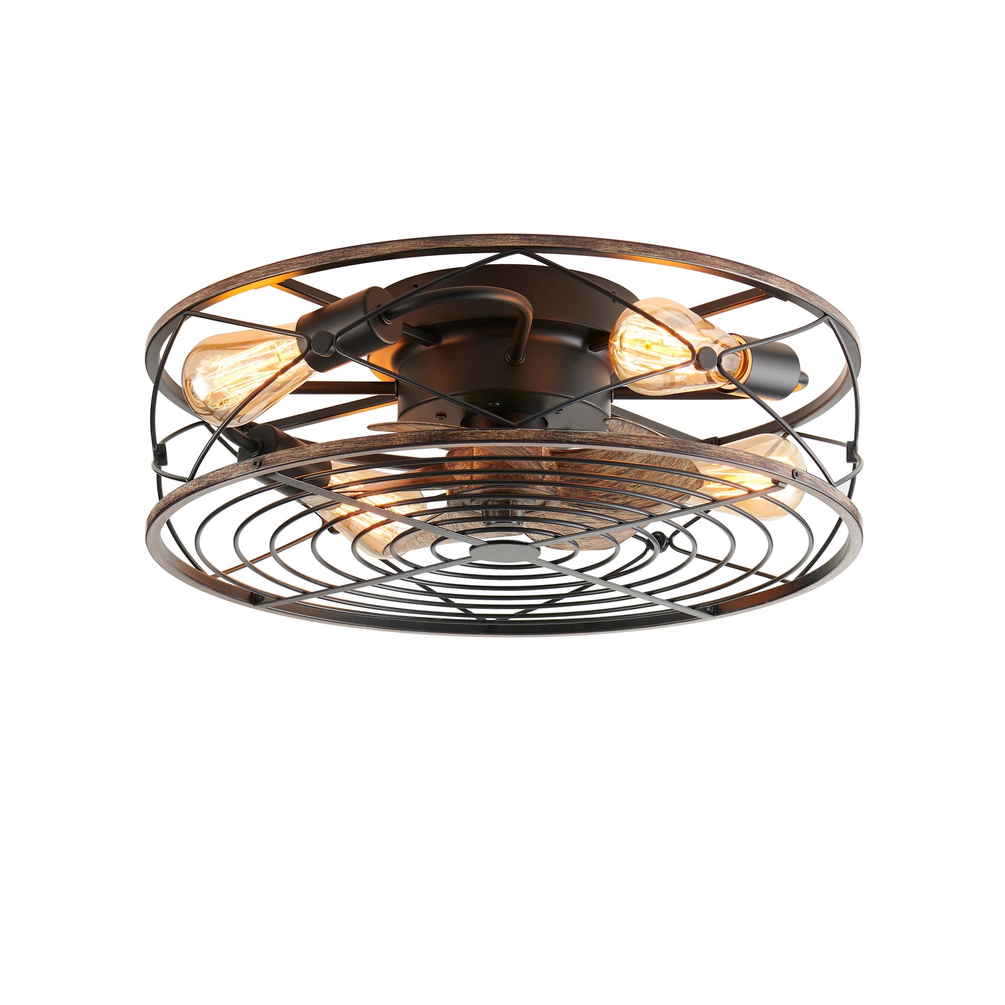 19.6in. 4-Light Matt Black Flush Mount Ceiling Fixture