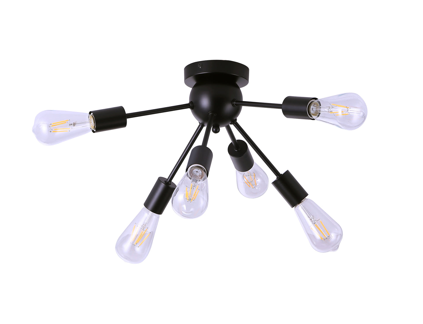 Bromi Design Riley 6 Light Flush Mount Ceiling Fixture in Black