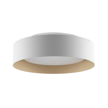 Marley 15.75 in. White and Beige Led Flush Mount Ceiling Fixture