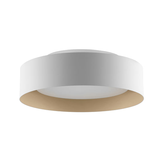 Marley 15.75 in. White and Beige Led Flush Mount Ceiling Fixture