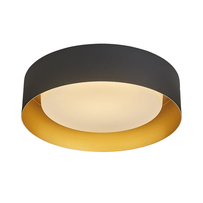 Marley Led Flush Mount Ceiling Fixture in Black / Gold