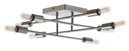 Halton 8 Light Stainless Steel Flush mount Ceiling Fixture