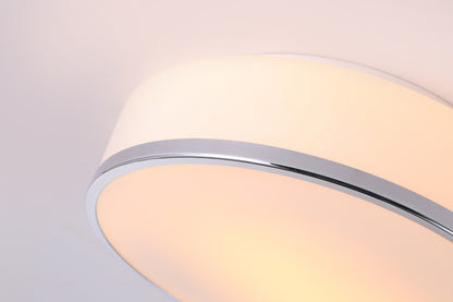 Bromi Design Harris Flush mount Ceiling Fixture in White/Chrome