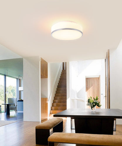 Bromi Design Harris Flush mount Ceiling Fixture in White/Chrome