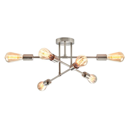 Braylon 6 Light 22.83' Diameter Brushed Nickel Flush mount Mount Ceiling Fixture