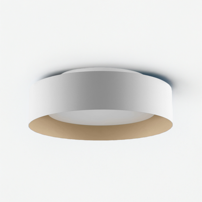 Marley 15.75 in. White and Beige Led Flush Mount Ceiling Fixture